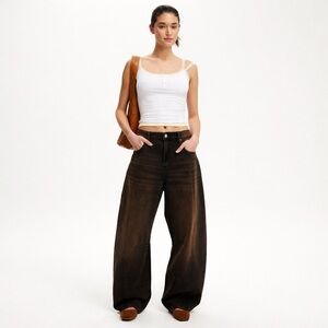 NWT Cotton On Black Barrel Jeans